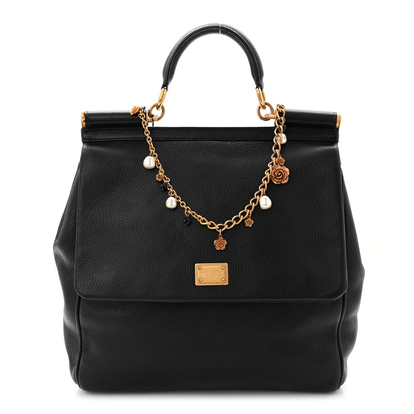 Deerskin Cervo Large Miss Sicily Satchel Black