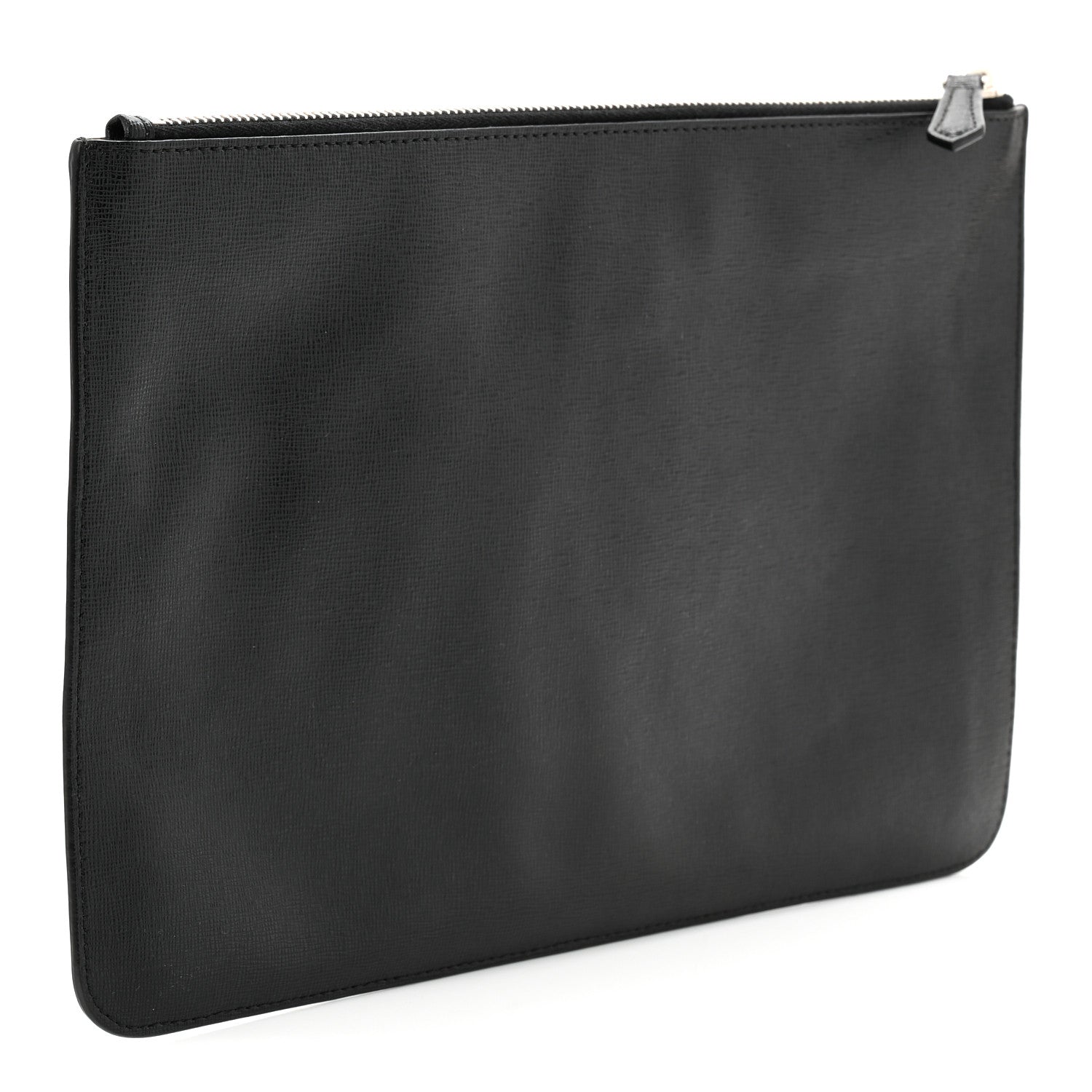 Fendi Vitello Elite Mink Fur Studded Karlito Zip Around Pouch Black 3 of 7