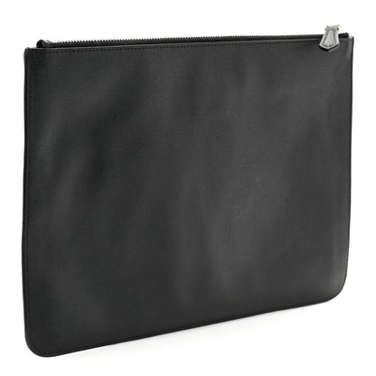 Fendi Vitello Elite Mink Fur Studded Karlito Zip Around Pouch Black 3 of 7