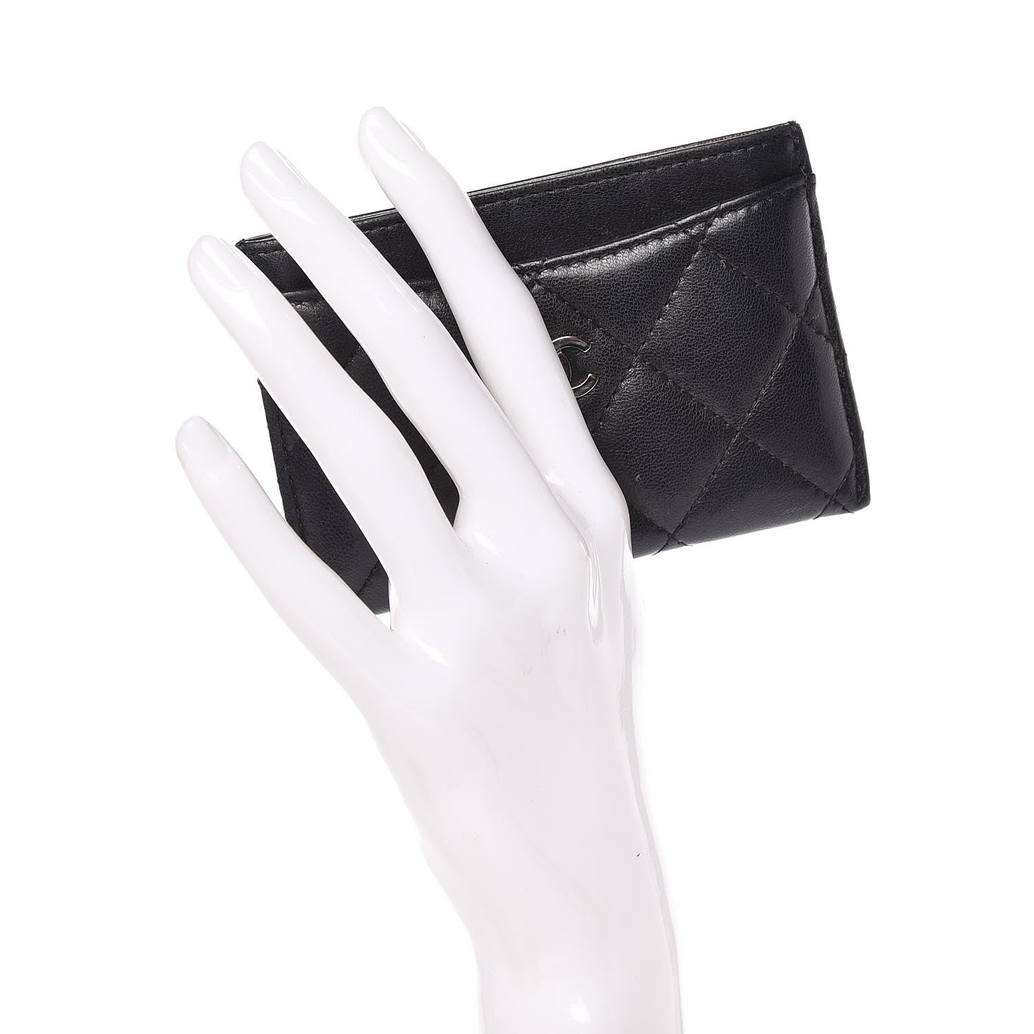 Chanel Lambskin Quilted Card Holder Black 2 of 9