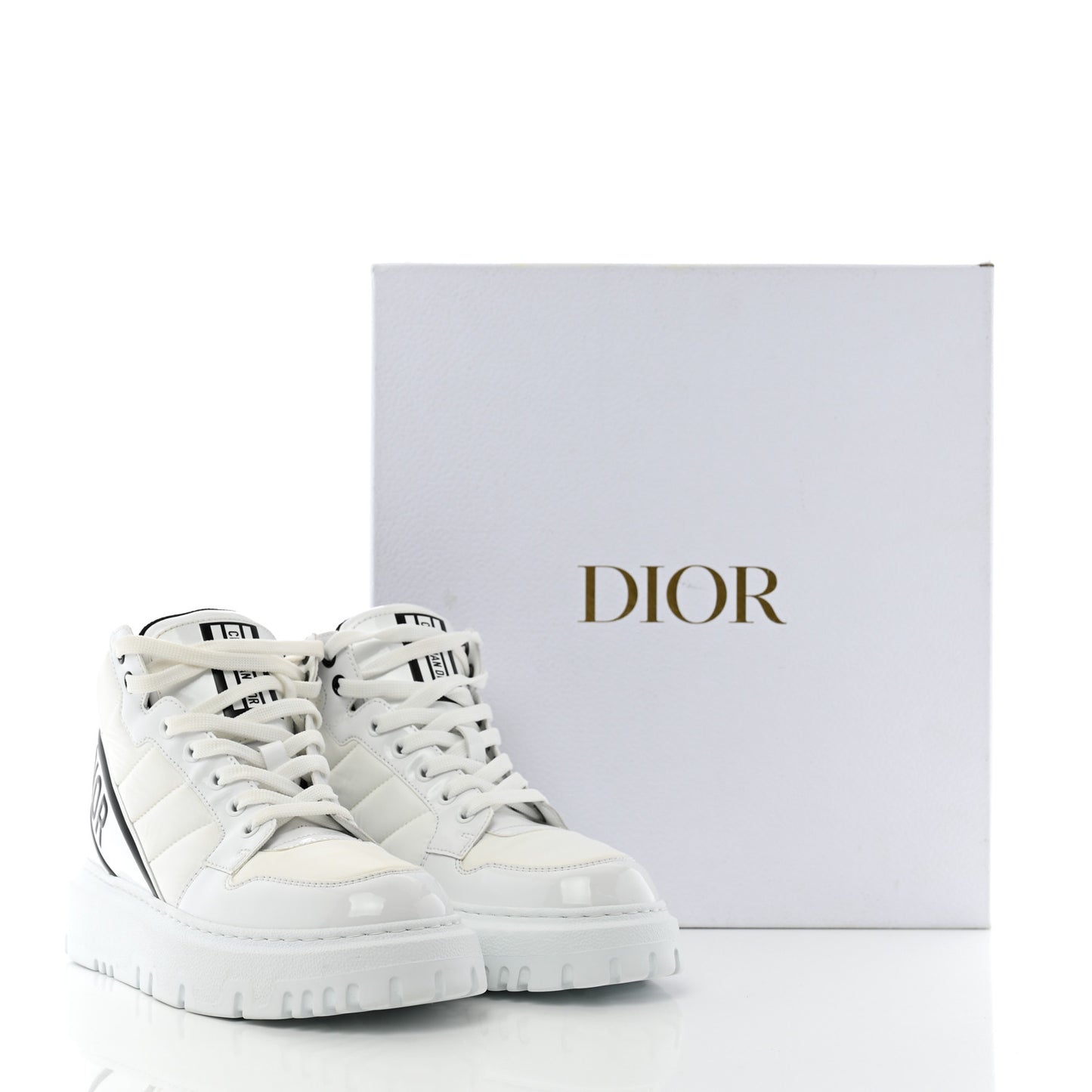 Nylon Fabric Womens D-Player High Top Sneakers 36 White Black