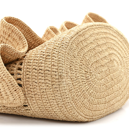 Loewe Raffia Calfskin Balloon Ruffles Bucket Bag Natural Tan 8 of 9