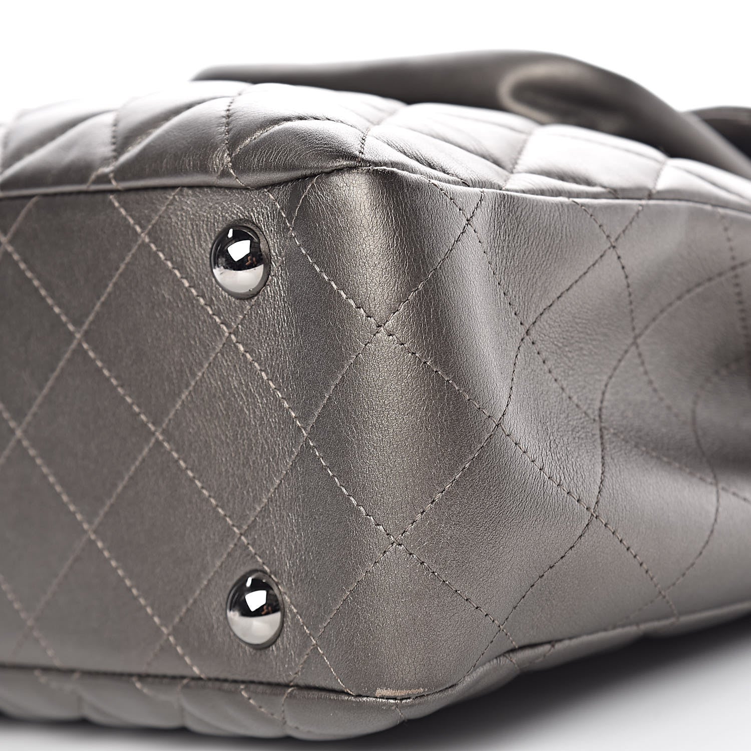 Chanel Metallic Calfskin Quilted Flap Tote Dark Silver 15 of 18