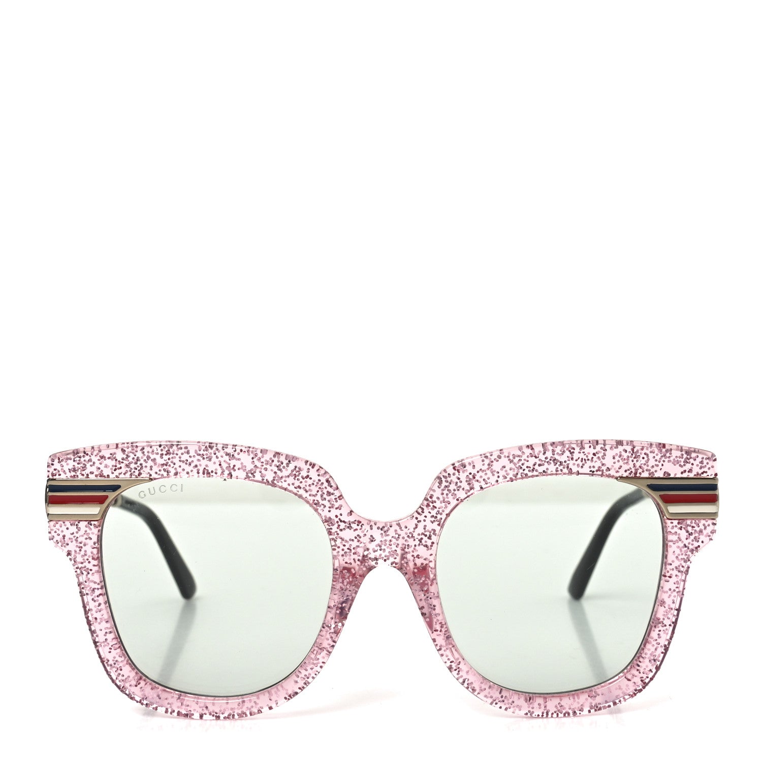 Gucci Acetate Square Frame Web Glitter GG0281SA Sunglasses Pink 2 of 7