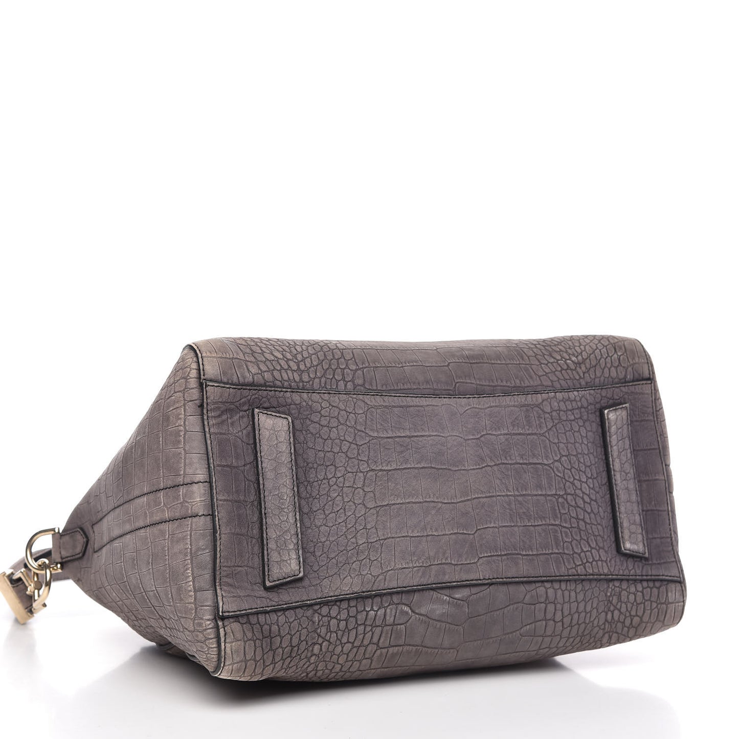 Nubuck Crocodile Embossed Medium Antigona Washed Black