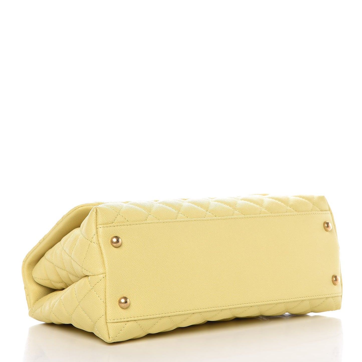 Caviar Quilted Small Coco Handle Flap Yellow