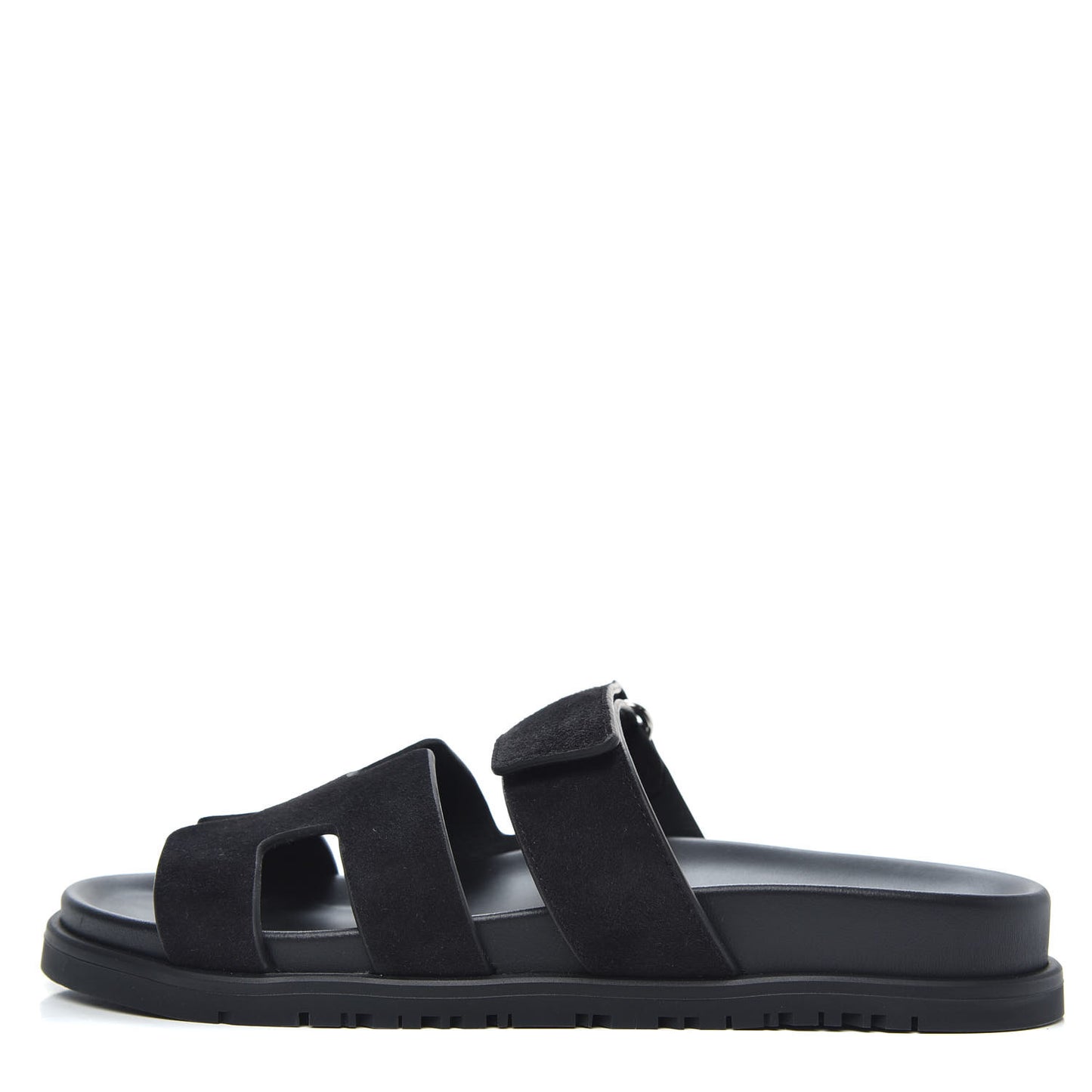 Suede Goatskin Womens Chypre Sandals 37 Black