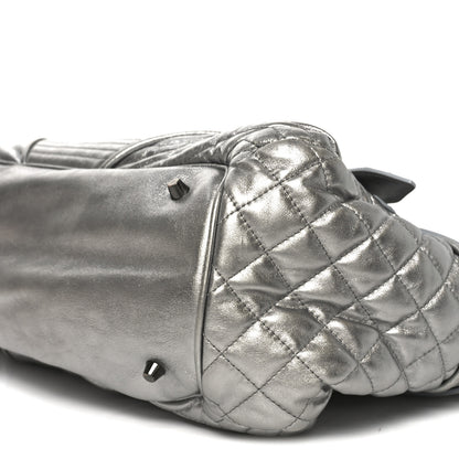 Burberry Metallic Calfskin Winnieford Satchel Silver 9 of 9