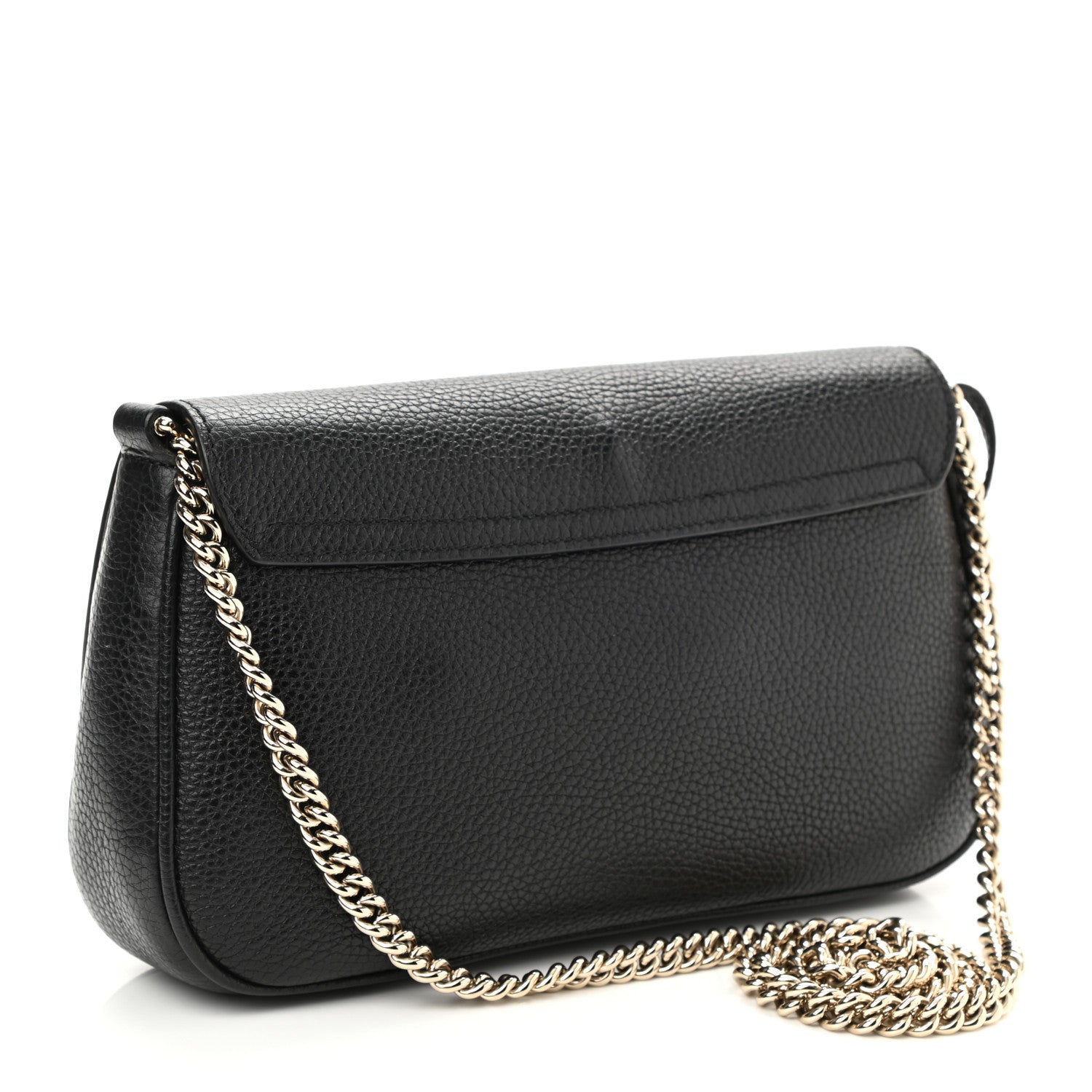 Gucci Pebbled Calfskin Medium Soho Flap Crossbody Black 3 of 8