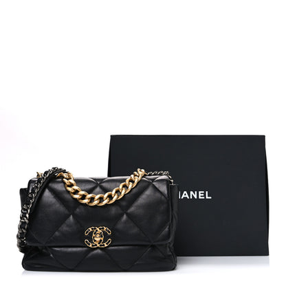 Chanel Lambskin Quilted Large Chanel 19 Flap Black 11 of 11