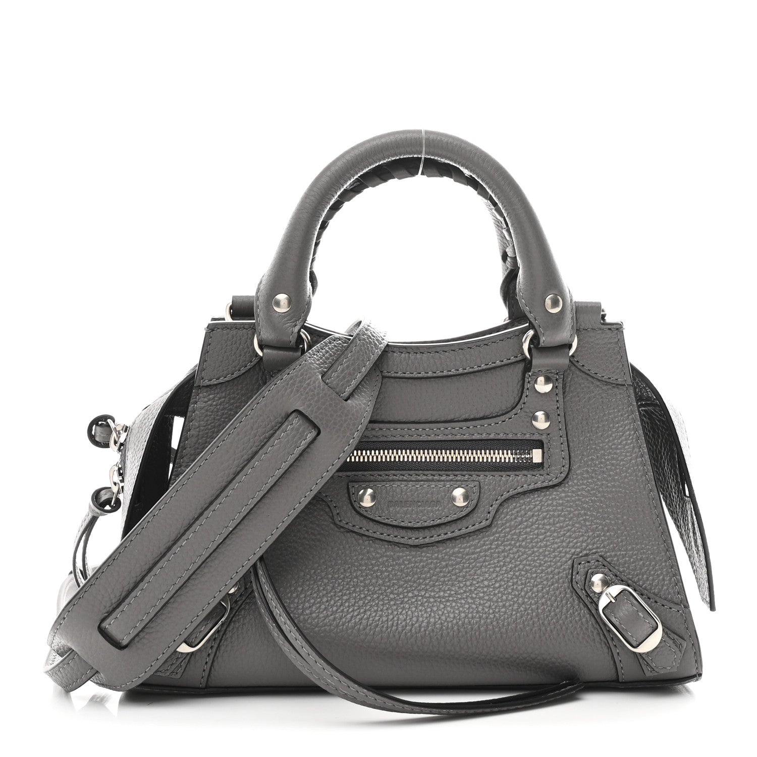 Balenciaga Grained Calfskin Neo Classic Silver Hardware Mini City Dark Grey 1 of 11