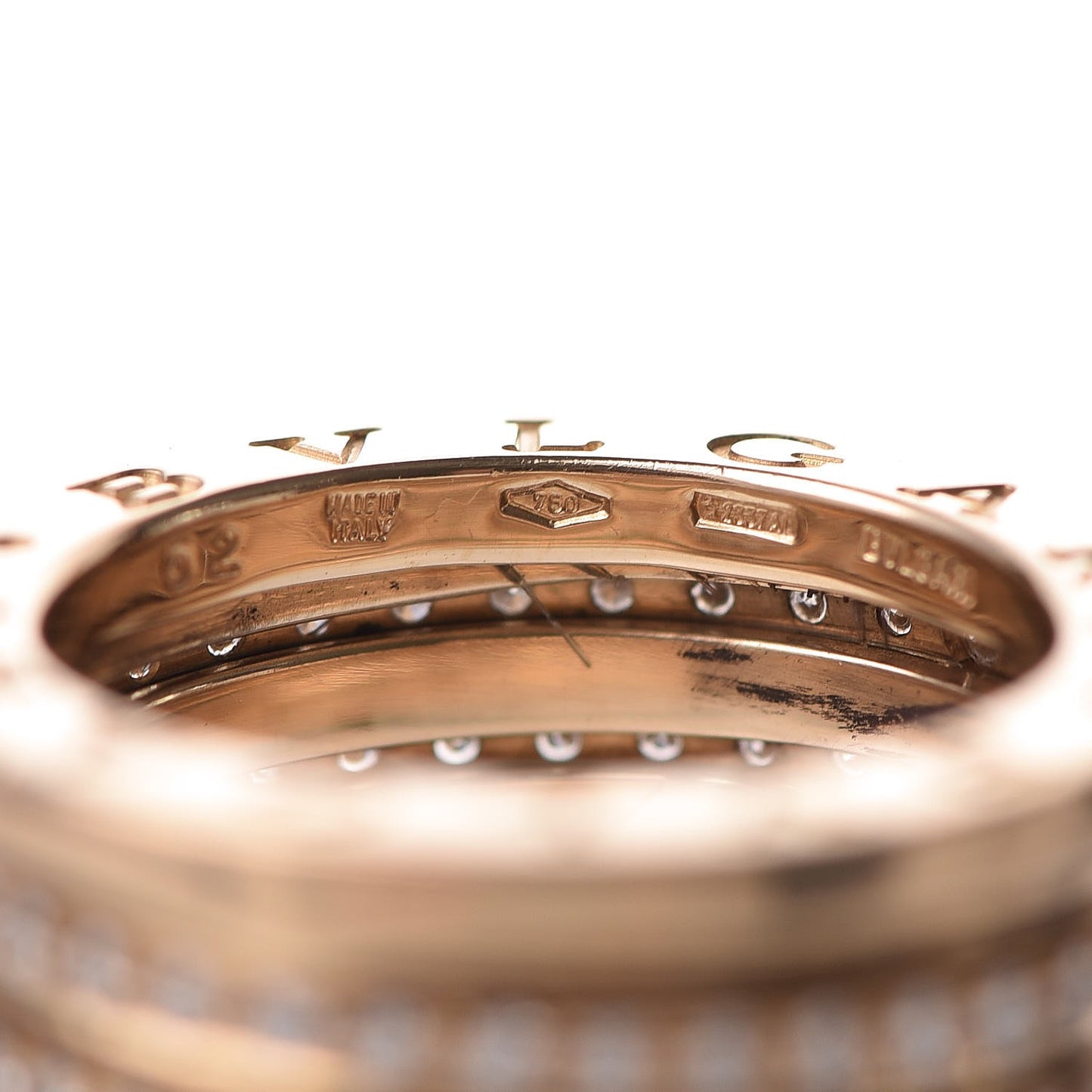 18K Yellow Gold Diamond B.Zero1 Four-Band Pave Ring 52 6