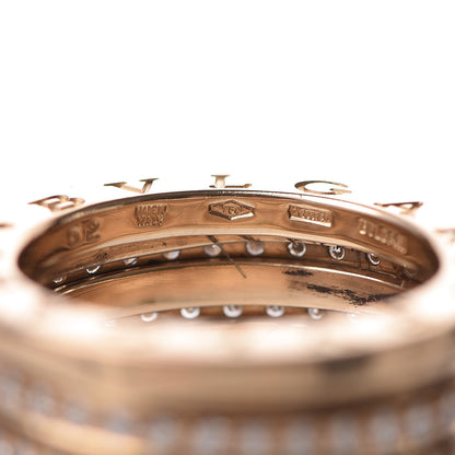 Bulgari 18K Yellow Gold Diamond B.Zero1 Four-Band Pave Ring 52 6 10 of 10