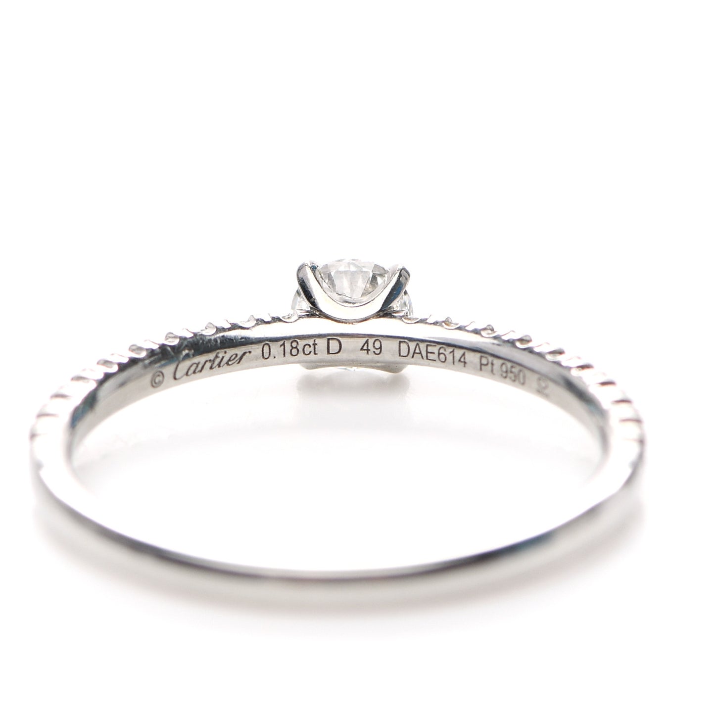 Platinum Diamond .18ct Etincelle De Cartier Solitaire Engagement Ring 49 4.75