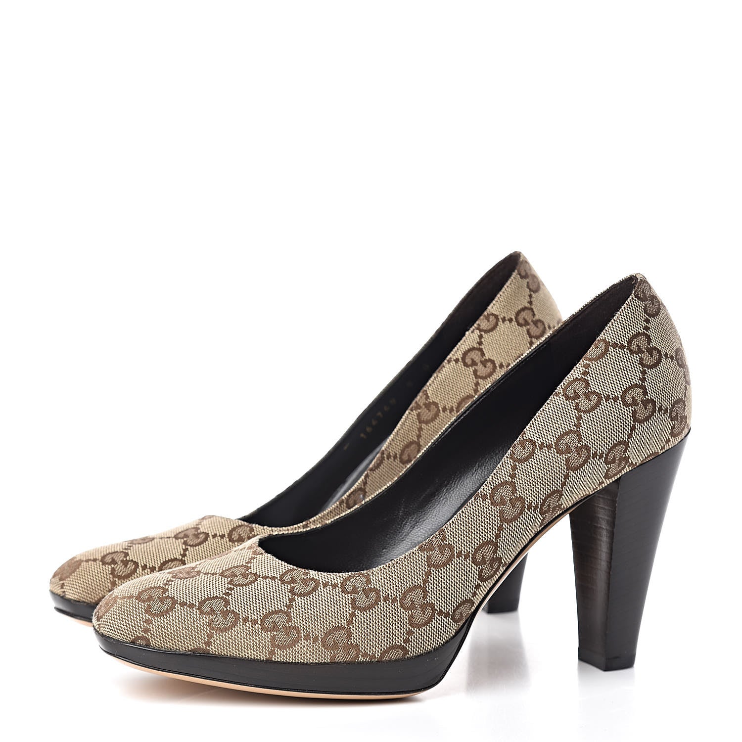 Gucci Monogram Pumps 8 Brown 3 of 12