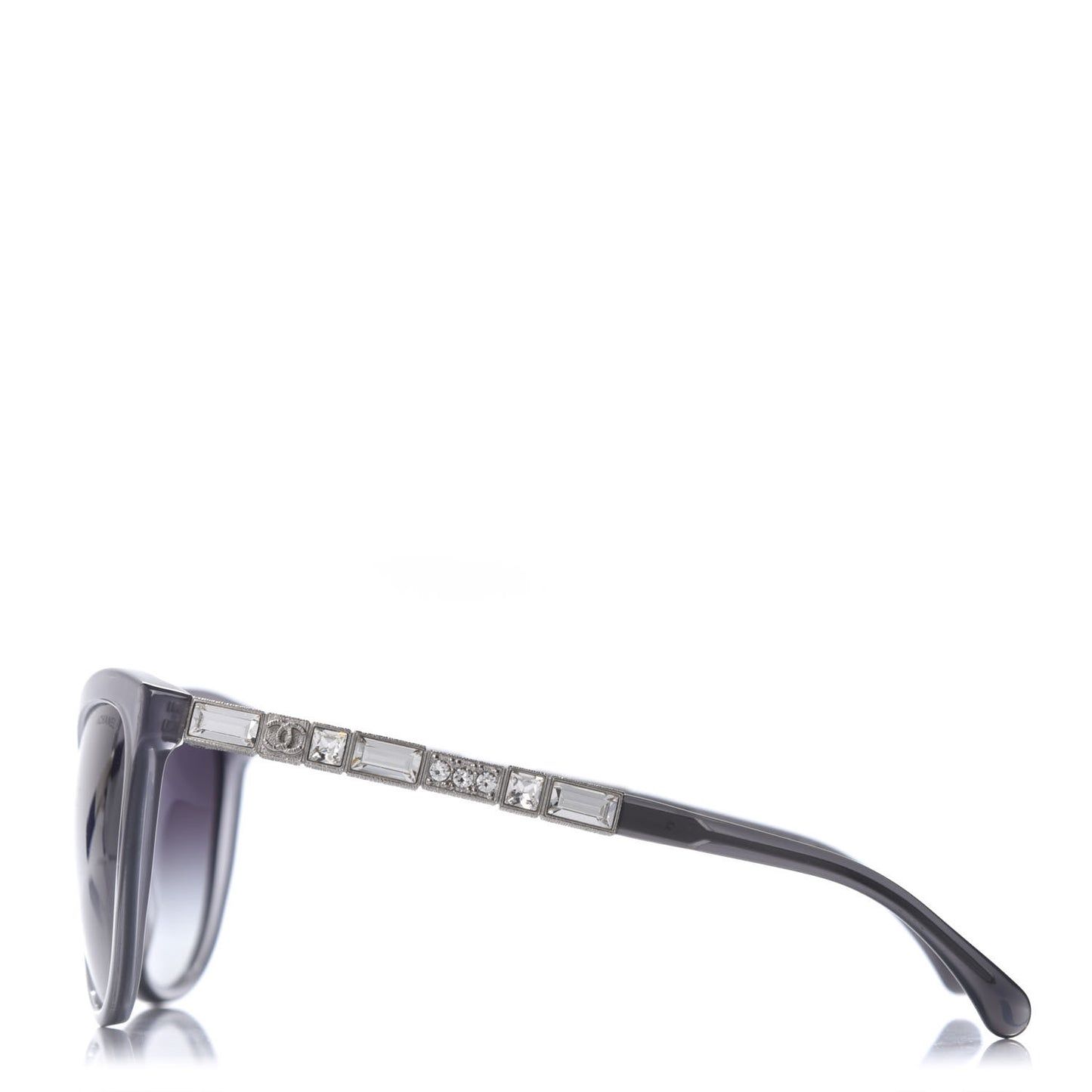 Crystal Baguette Cat Eye Bijou Sunglasses 5307-B Grey