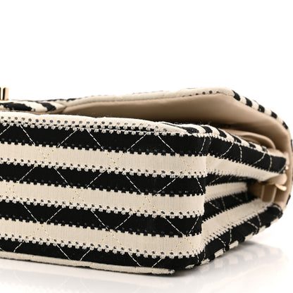 Chanel Jersey Quilted Medium Coco Sailor Flap Black White 10 of 10