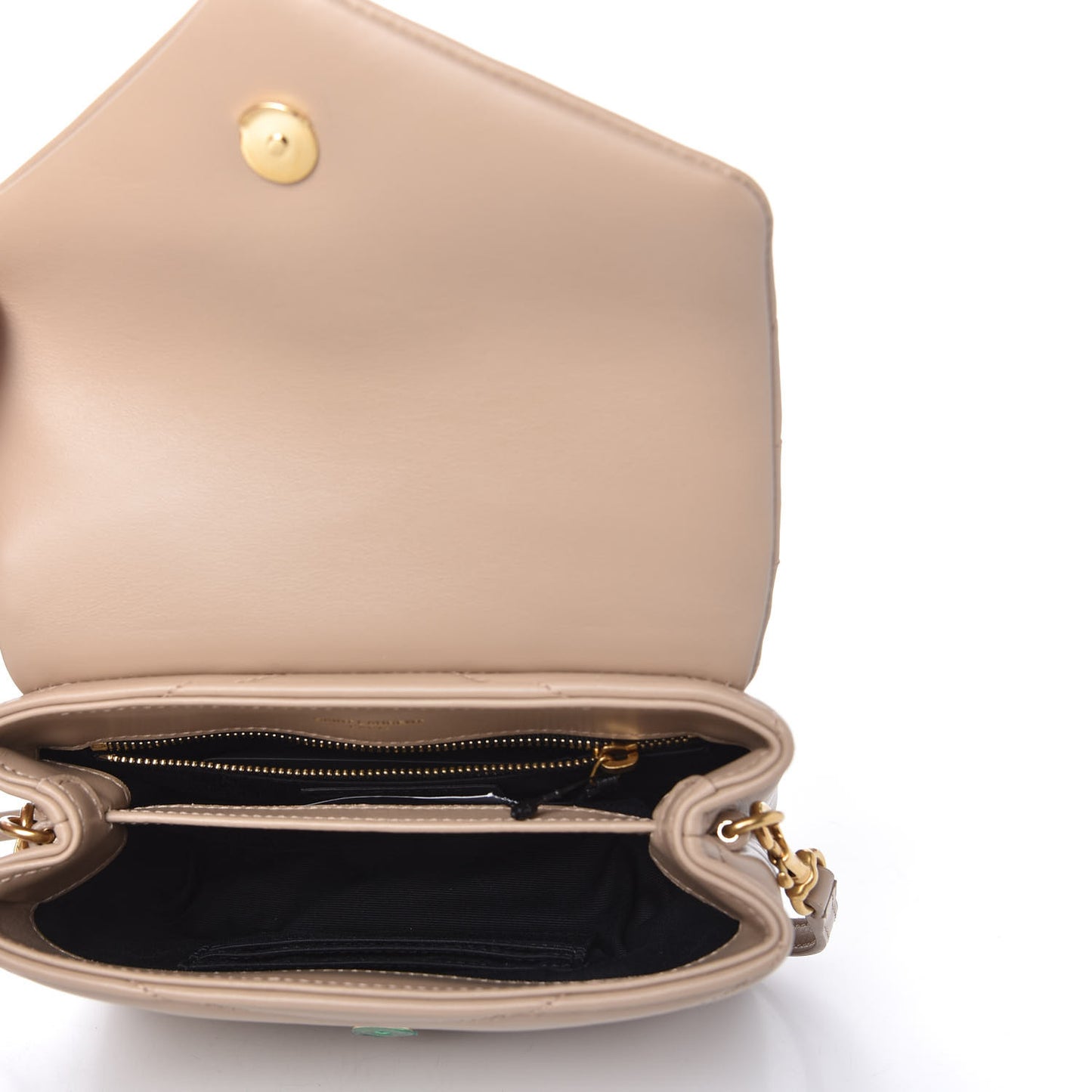 Calfskin Y Quilted Monogram Toy Loulou Crossbody Bag Dark Beige