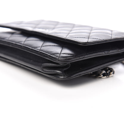 Chanel Lambskin Quilted Wallet On Chain WOC Black 14 of 17