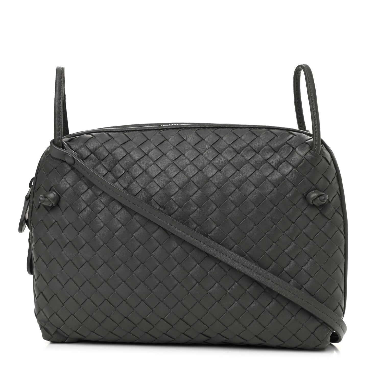 Nappa Intrecciato Nodini Crossbody Messenger New Light Grey