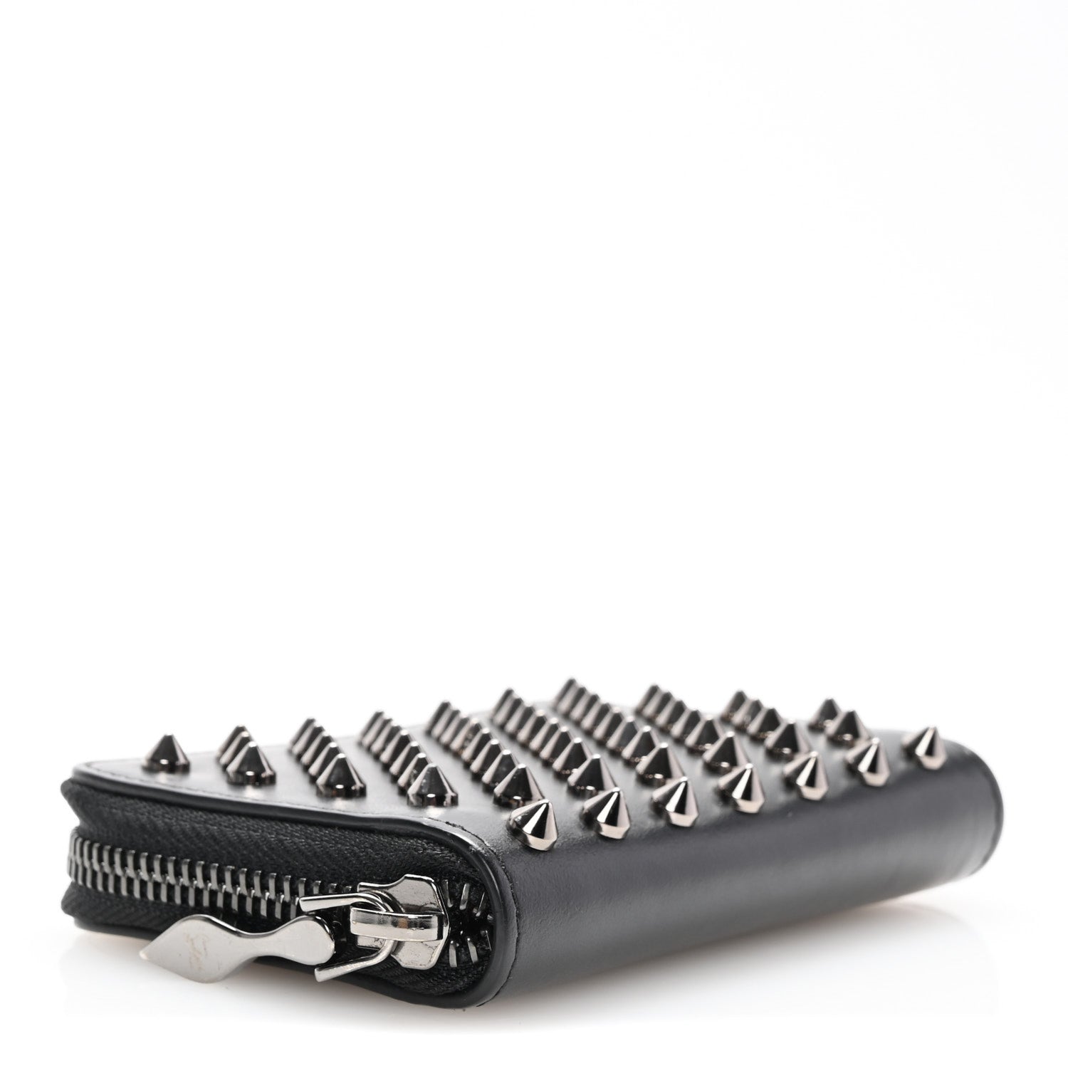Christian Louboutin Calfskin Spiked Panettone Coin Purse Black 4 of 11