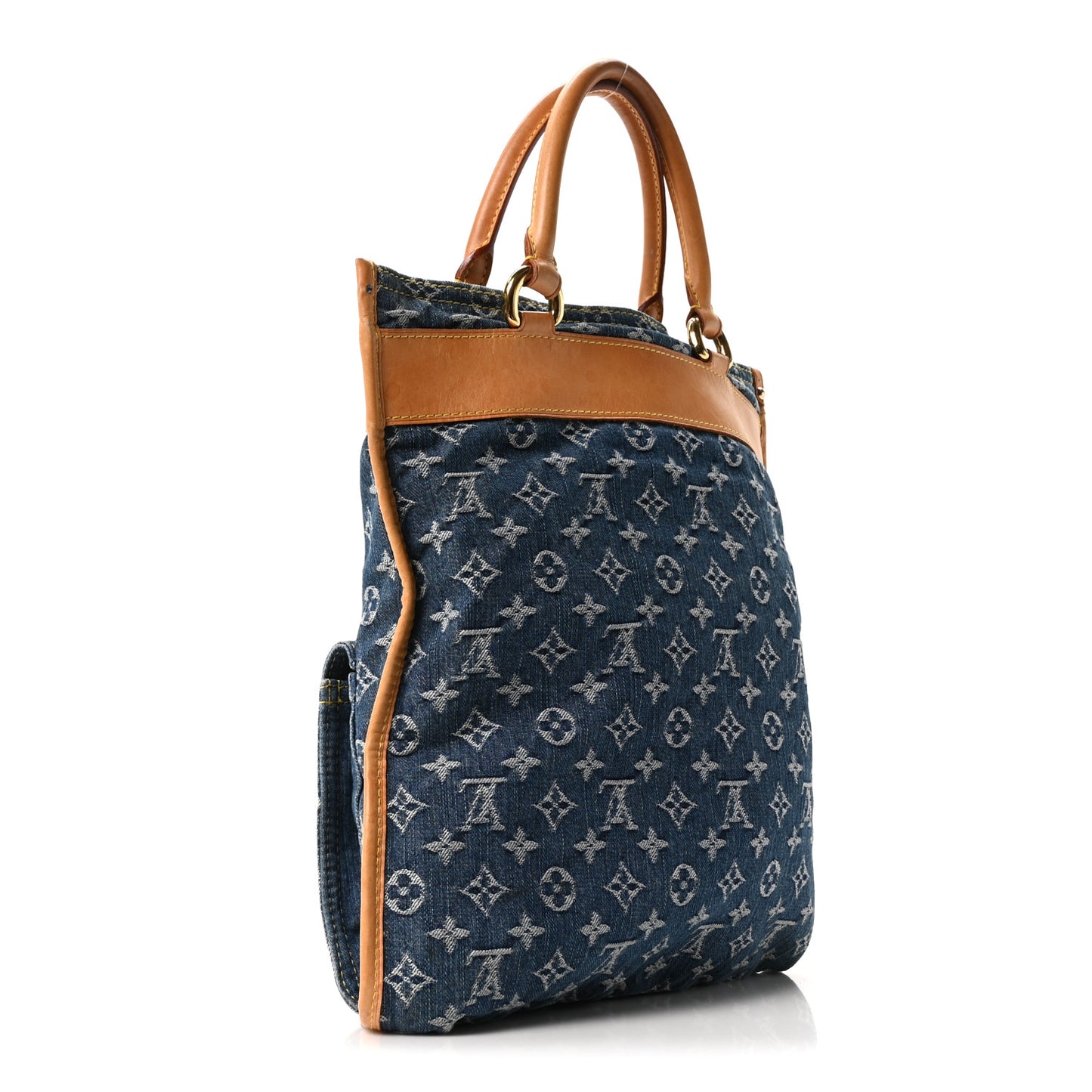 Monogram Denim Sac Plat Blue