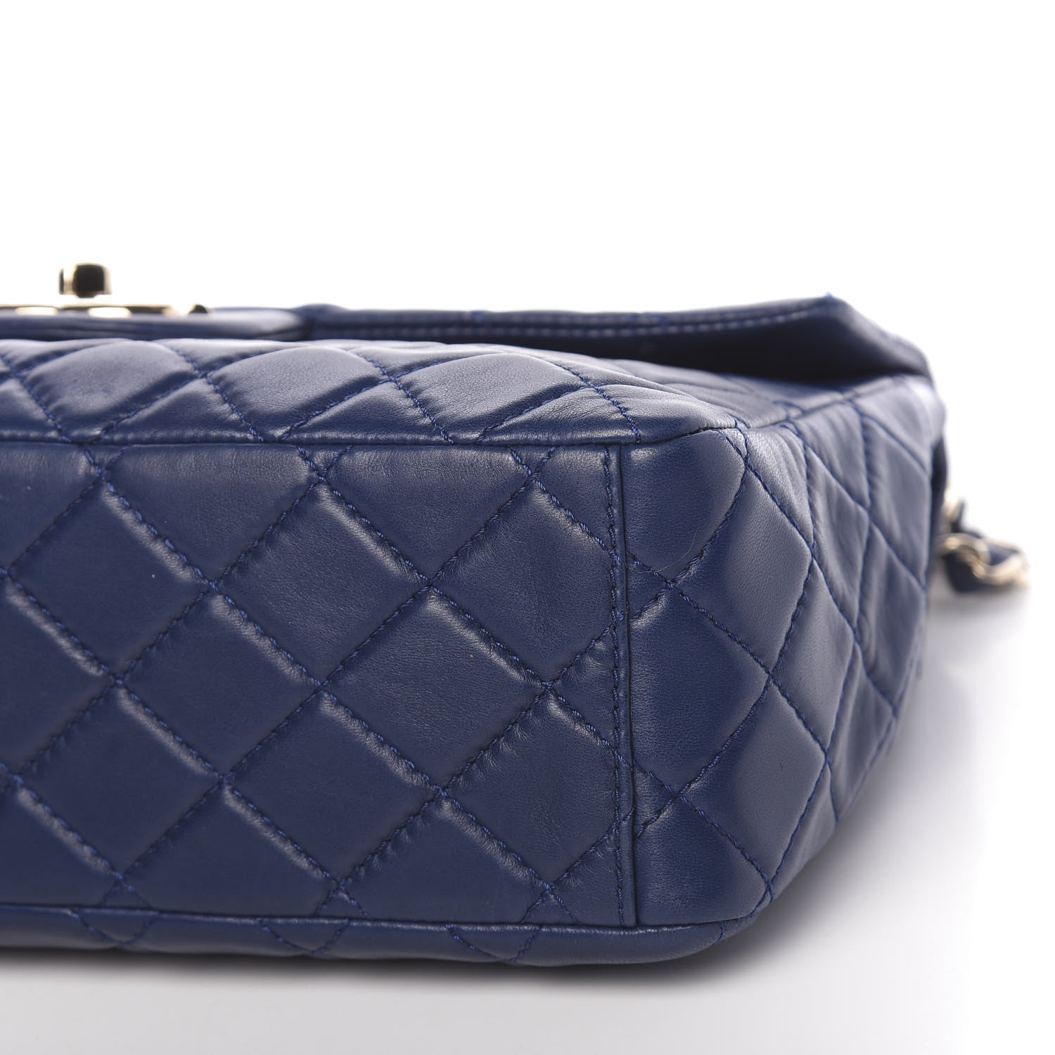 Chanel Lambskin Quilted Maxi Single Flap Dark Blue 12 of 12