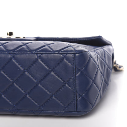 Chanel Lambskin Quilted Maxi Single Flap Dark Blue 12 of 12