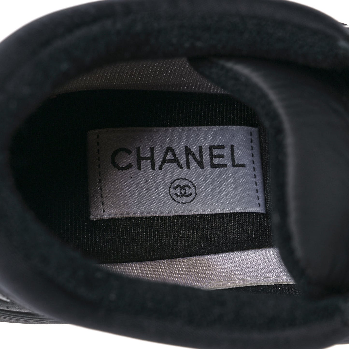 Fabric Calfskin Suede CC Sneakers 38 Black