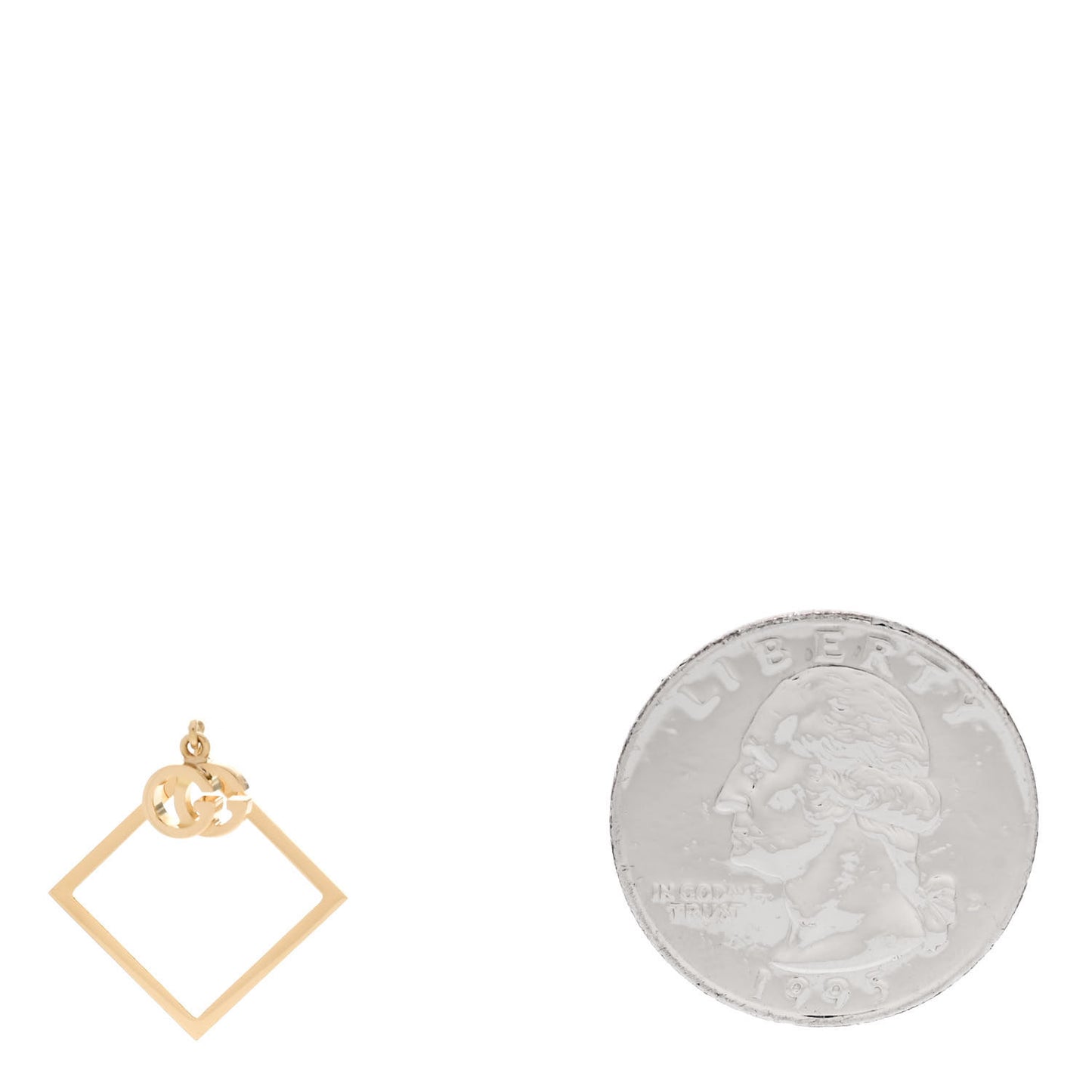 18K Yellow Gold Running G Square Single Earring