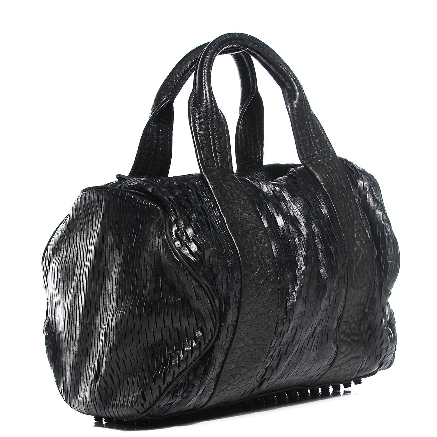Alexander Wangブラック レザー バックパック Alexander Wang Leather Laser Cut Rocco Duffel Black Black Nickel