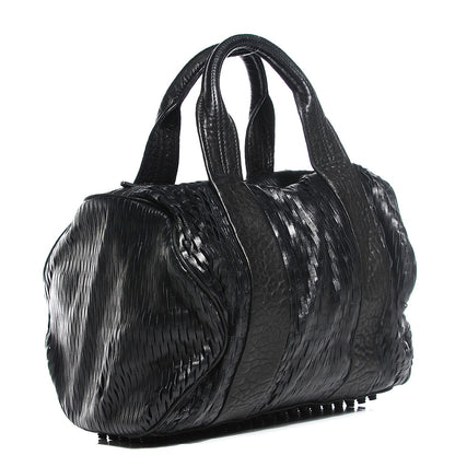 Alexander Wang Leather Laser Cut Rocco Duffel Black Black Nickel Hardware 3 of 10