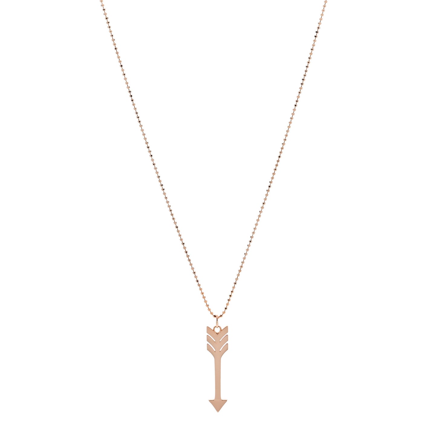 18K Rose Gold Arrow Pendant Necklace
