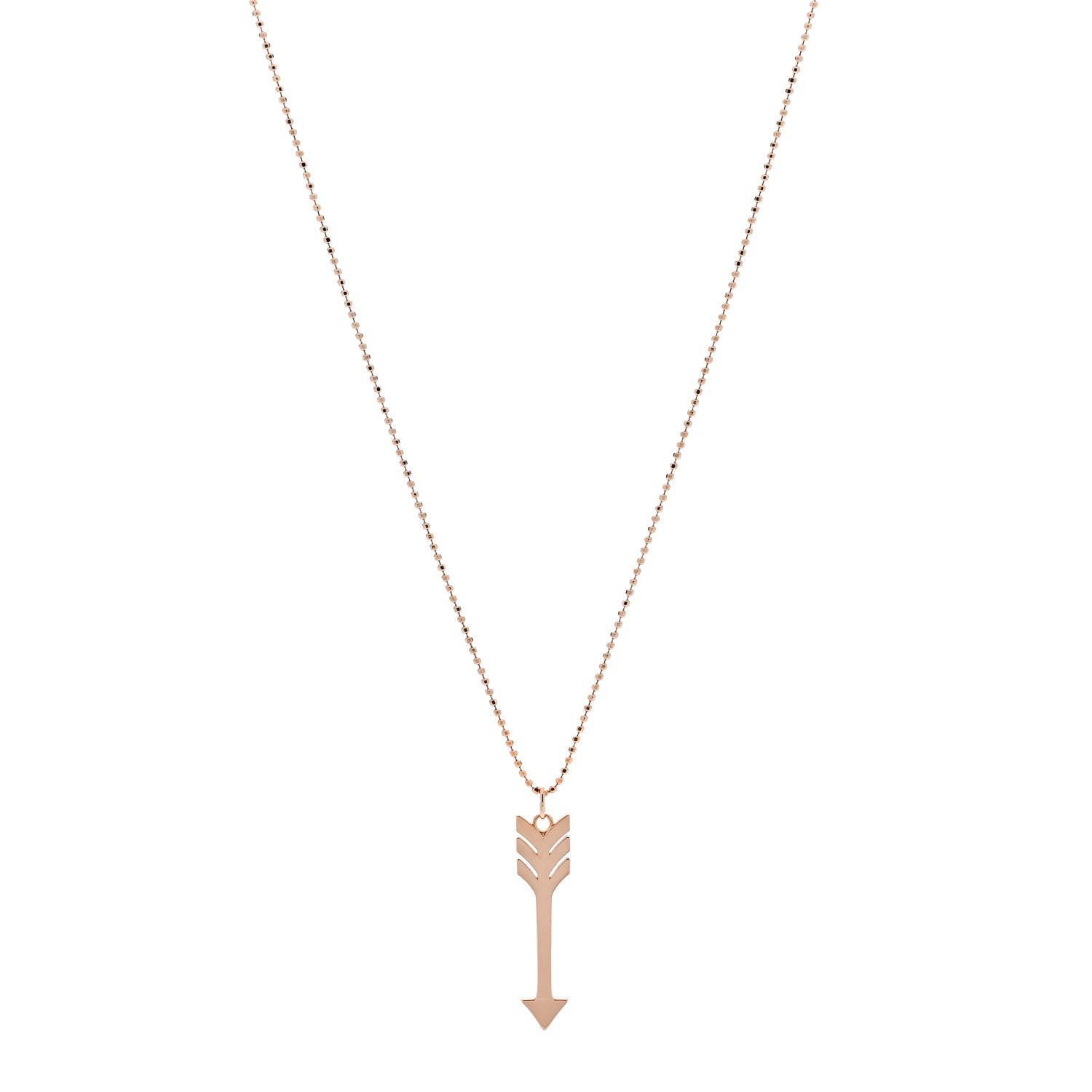 Jennifer Meyer 18K Rose Gold Arrow Pendant Necklace 1 of 6