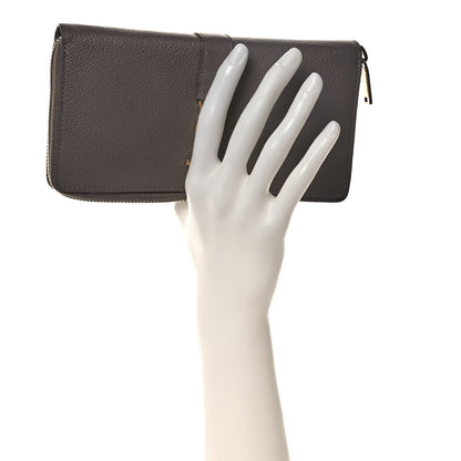 Saint Laurent Calfskin Monogram Zip Around Wallet Taupe 2 of 10
