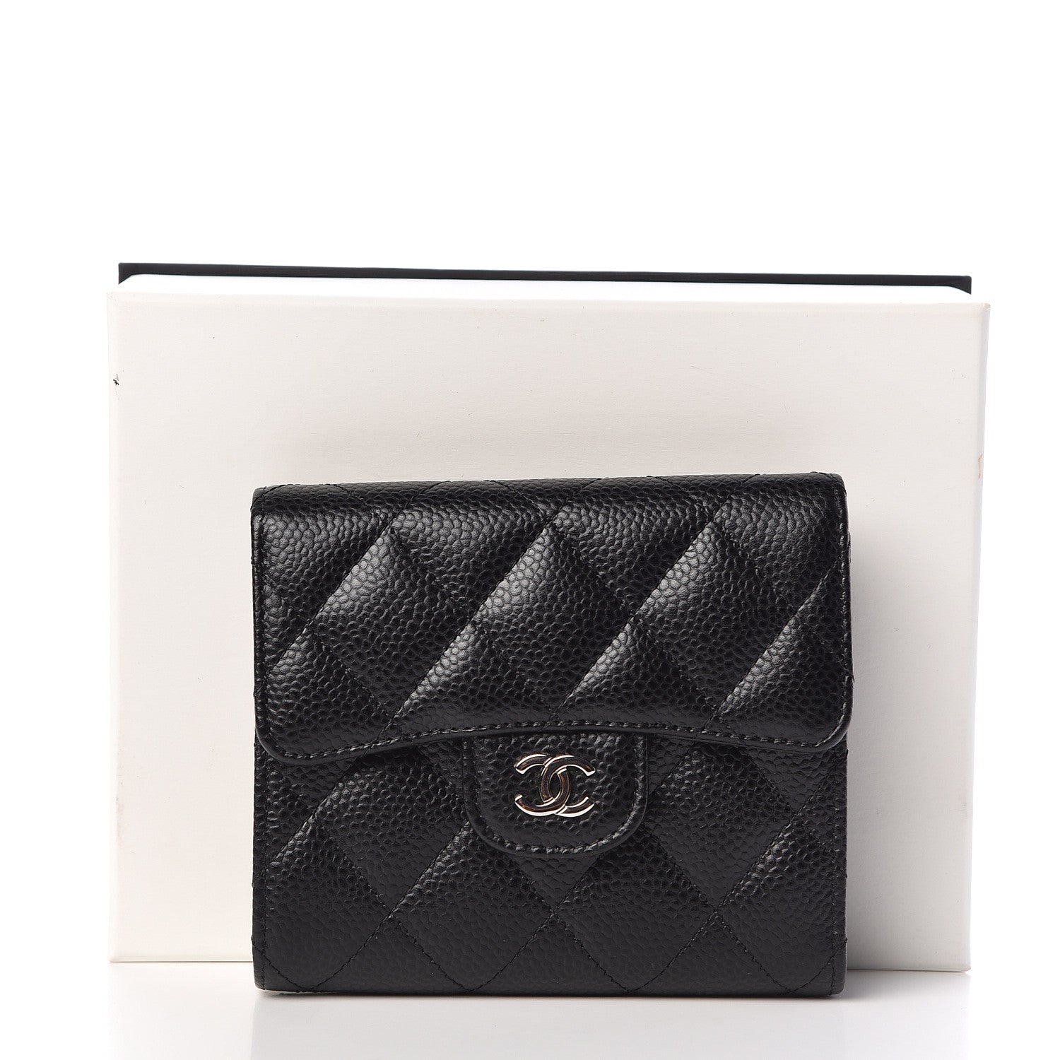 Chanel Caviar Quilted Compact Flap Wallet Black 9 of 9