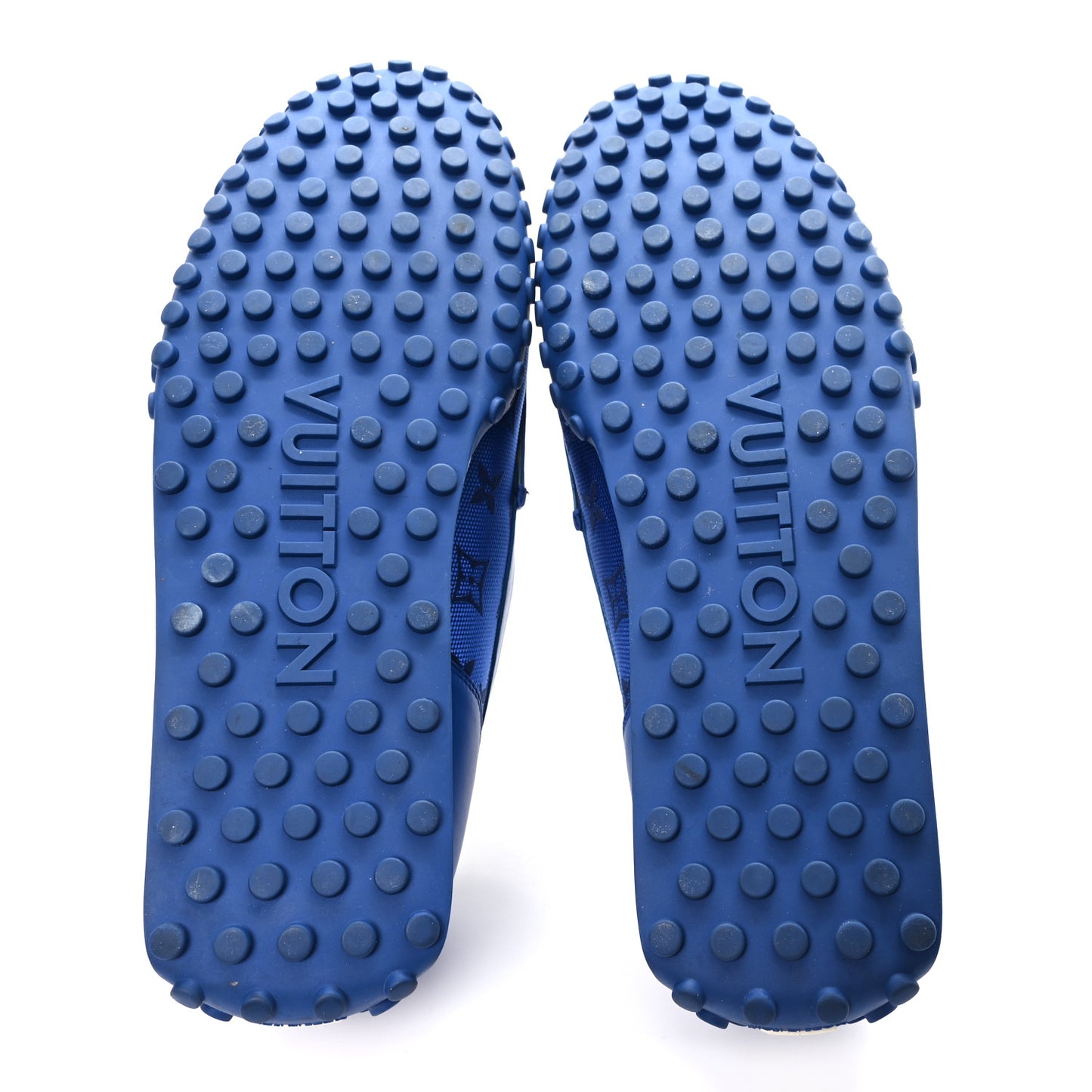 Monogram Jacquard Mens LV Racer Mocassin Loafers 9 Blue
