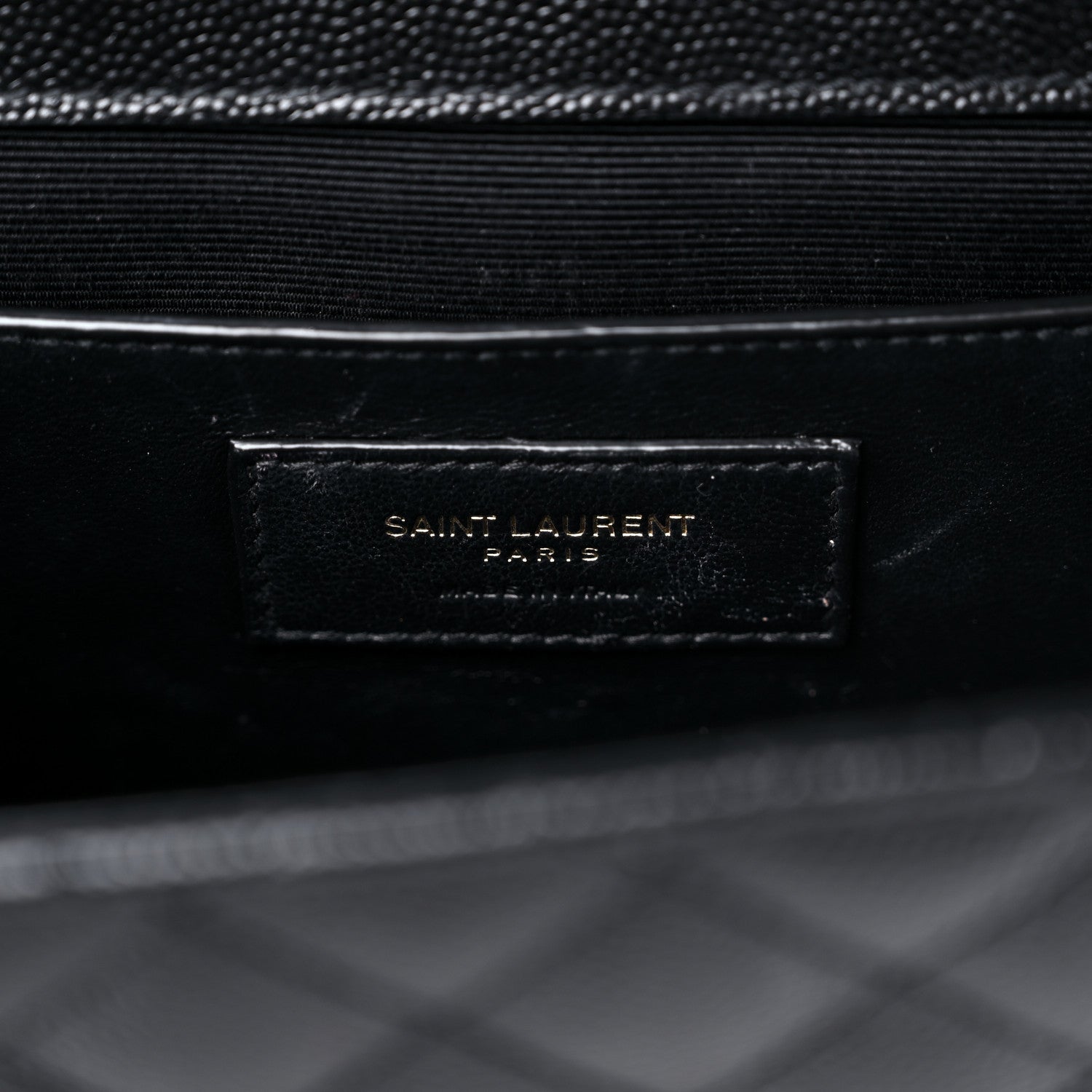 Saint Laurent Grain De Poudre Textured Mixed Matelasse Triquilt Medium Monogram Satchel Black 7 of 14