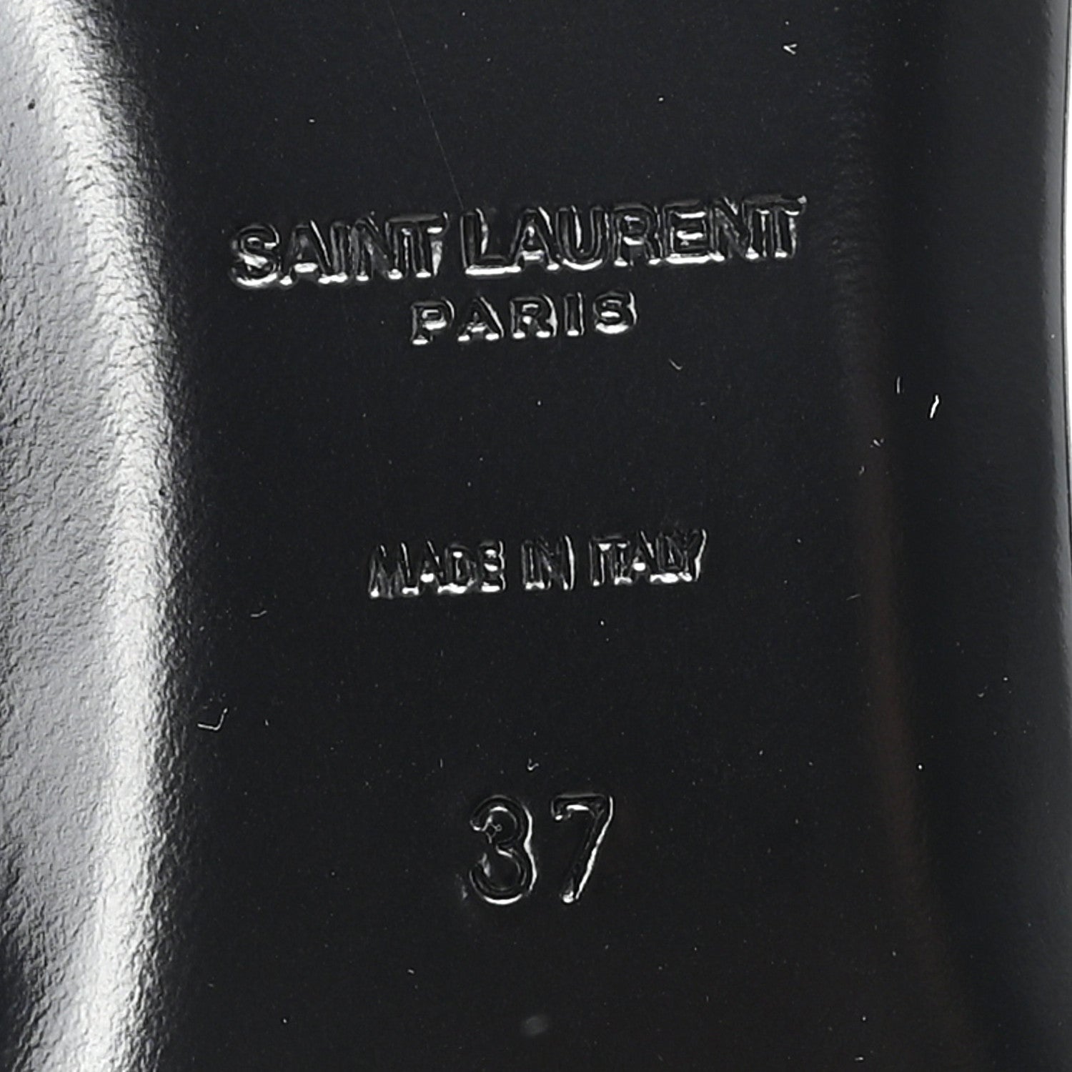 Saint Laurent Patent Calfskin Cassandra Monogram Sandals 37 Black 7 of 10