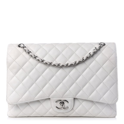 Chanel Caviar Quilted Maxi Double Flap White 1 of 8