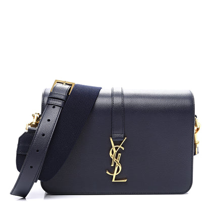 Saint Laurent Textured Calfskin Medium Classic Monogram Universite Bag Deep Marine 1 of 9