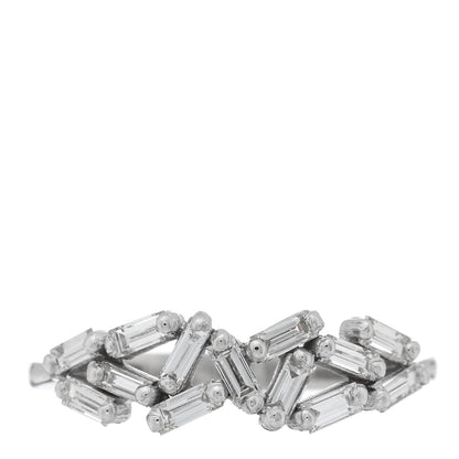 Suzanne Kalan 18K White Gold Diamond Baguette Fireworks Ring 53 6.25 1 of 4