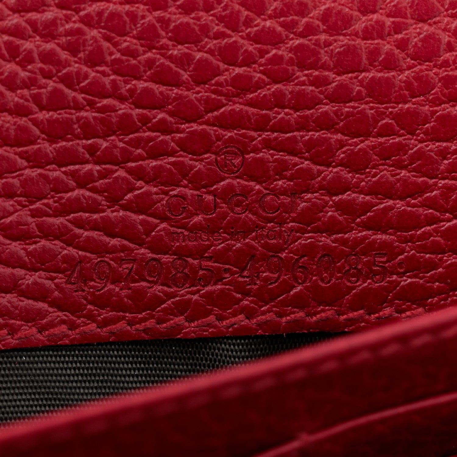 Gucci Dollar Calfskin Mini GG Marmont Chain Wallet Hibiscus Red 6 of 10