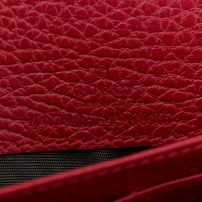 Gucci Dollar Calfskin Mini GG Marmont Chain Wallet Hibiscus Red 6 of 10