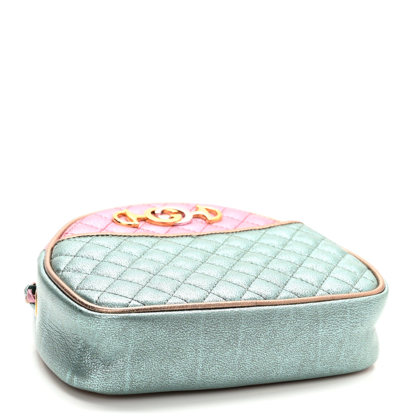 Laminated Nappa Trapuntata Mini Zumi Dome Shoulder Bag Rosa Lago Rame