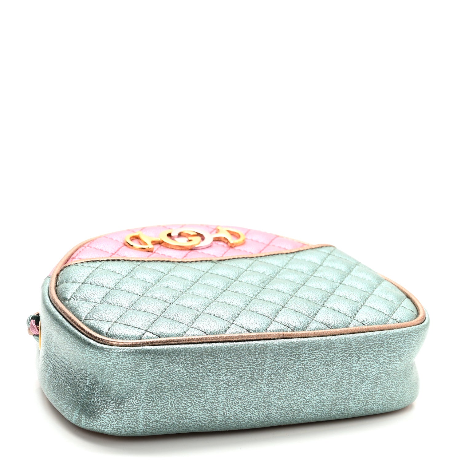 Gucci Laminated Nappa Trapuntata Mini Zumi Dome Shoulder Bag Rosa Lago Rame 4 of 10