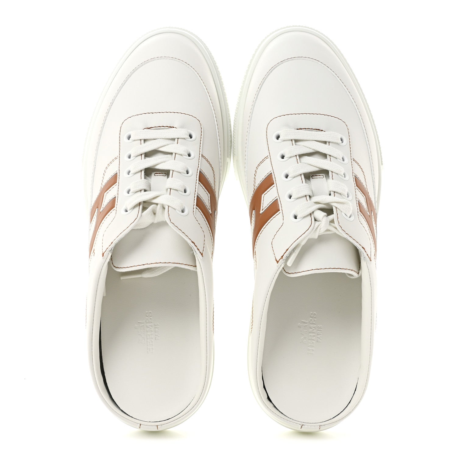 Hermes Calfskin Mens Keep Mule Sneakers 42 White Naturel 3 of 13