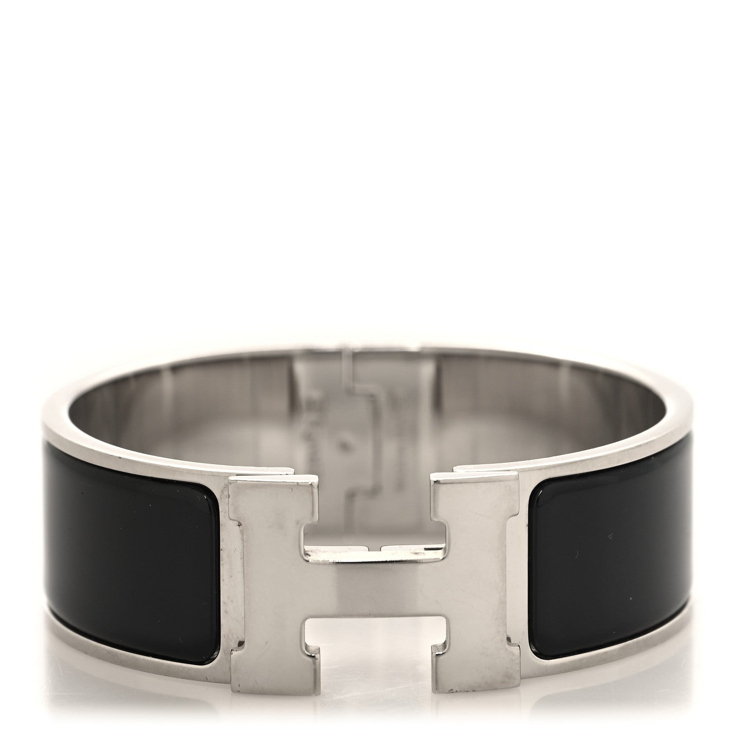 Hermes Enamel Wide Clic Clac H Bracelet PM Black 1 of 5