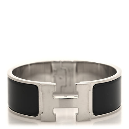 Hermes Enamel Wide Clic Clac H Bracelet PM Black 1 of 5