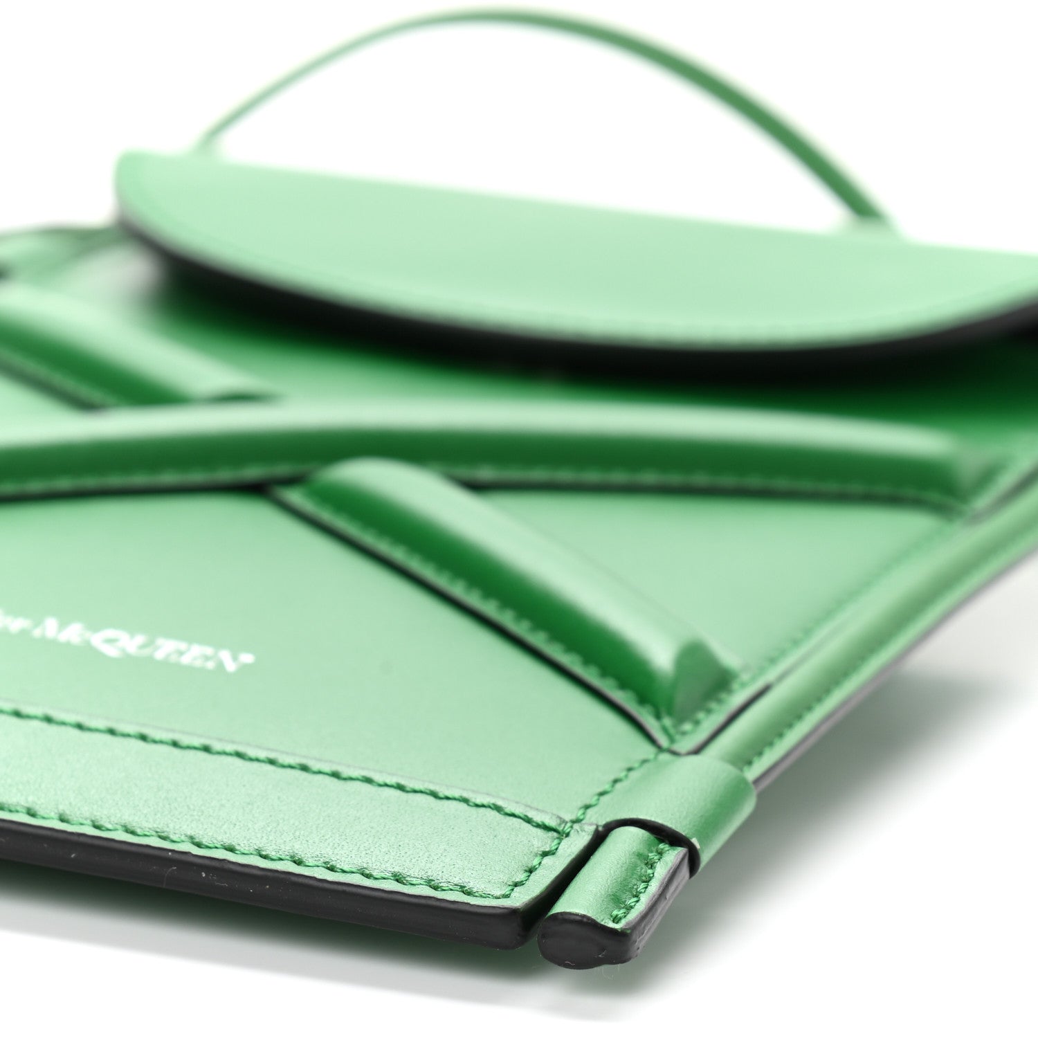 Alexander McQueen Calfskin The Curve Micro Crossbody Pouch Bag Forest Green 9 of 11